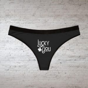 Lucky You Womens Thong Funny Novelty Lingerie