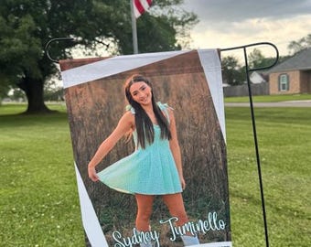 Customized Graduation Garden or Wall Flag - 12"x18" Single Side Print (FLAG ONLY) or Small 5.5"X8.5" 2026 Party Decor