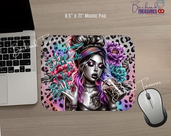 Expensive, Difficult & Talks Back | Colorful Vibrant Teen, Young Adult Mouse Pad | 8.5" x 7" Neoprene Mat | Gift for Her | Sassy Sarcastic
