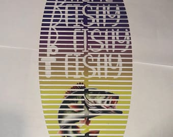Oval Fish Wind Spinner – LSU Purple Gold – Here Fishy Fishy Fishy or Fish – Bobber & Fishing Bait – Custom Outdoor Camp Yard Art | Fisherman