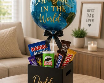 Personalised Father’s Day Balloon Gift Box | Best Dad In The World Balloon | DIY Gift Kit | Dad Birthday Gift | Unique Gift For Him