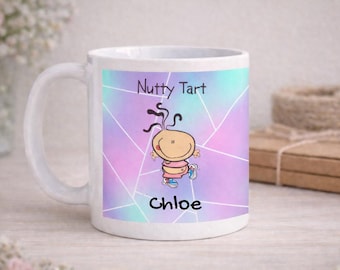 Personalised Nutty Tart Mug | Retro Y2K Coffee Cup | Custom Name Gift