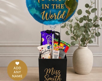 Personalised Best Teacher Balloon Gift Box | Best Dad Mum In The World Balloon | DIY Gift Kit | Birthday Gift | Unique Gift For Him