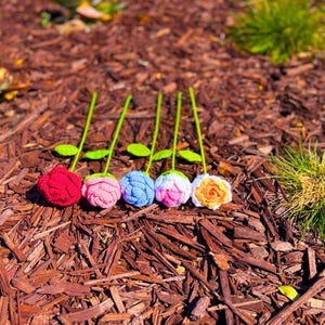 Crochet Flowers Bouquet Handmade, Finished Product, Rose,Tulip,Cosmos for Anniversary, Birthday,Graduation, girlfriend mom love forever gift