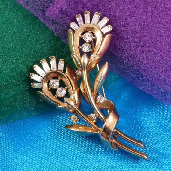 Vintage Trifari Brooch, Alfred Philippe Rhinestone