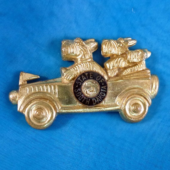 Vintage Rare State of South Dakota Brooch Pin wit… - image 1