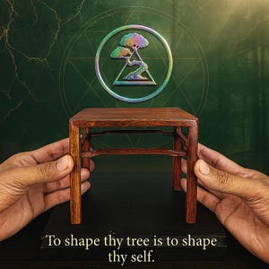 Throne of the Sapling – 4.5&quot; inch Wooden Bonsai Display Stand | Sacred Bonsai Pedestal for Tree or Pot | Bonsai Boi Nursery Artifact