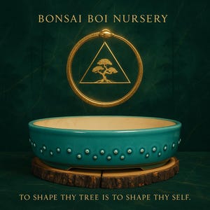 The Echo Basin – 15&quot; inch Turquoise Glazed Bonsai Pot | Sacred Vessel by Bonsai Boi Nursery