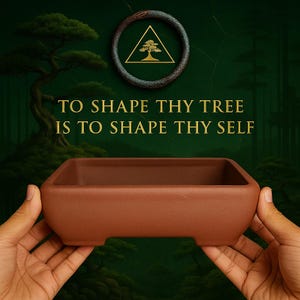 The Grounded Vessel – Unglazed Yixing Bonsai Pot (Rectangular) | Spiritual Clay Container for Rooted Growth
