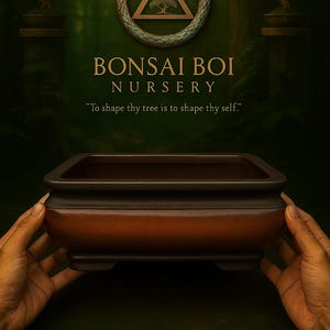 The Pedestal of Peace&quot; – Rectangular Unglazed Bonsai Pot (12.5x9x4.75) | Spiritual Artifact Planter | Bonsai Boi Nursery