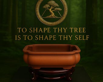 Vaso de terracota para bonsai de 15 cm – Vaso de barro arredondado | Vaso ritual para cultivo de bonsai e prática de autodisciplina