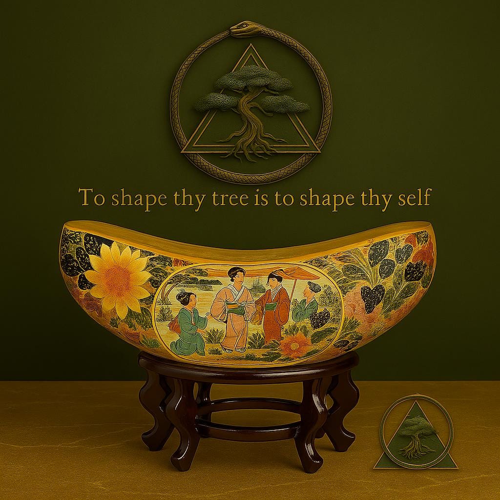 The Moon Vessel 9” Crescent Bonsai Pot | Hand-Painted Japanese Ceramic Planter | Bonsai Boi Nursery Sacred Altar Bowl | Bonsai Pot / Planter