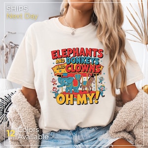 Political Circus Shirt, Funny Donkey Elephant Tee, Satire Clown Shirt, Anti System Graphic Tee, Comfort Colors Shirt, Unisex Gift Tee