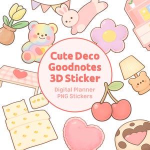 GoodNotes Deco Stickers | Cozy Interior Planner PNG (Digital Download)