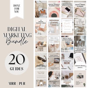 Digital Marketing Bundle | 20 Done For You Digital Marketing Guides | Master Resell Rights MRR | PLR Digital Products | Passive Income | DFY