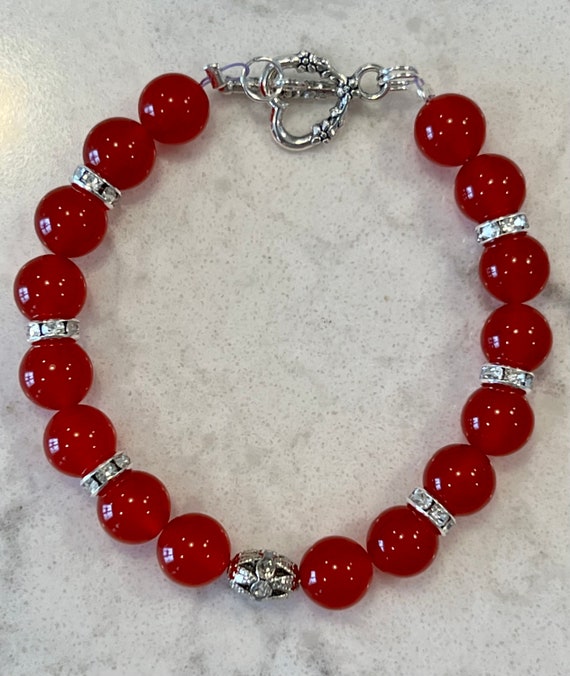 Red Agate Gemstone Bracelet
