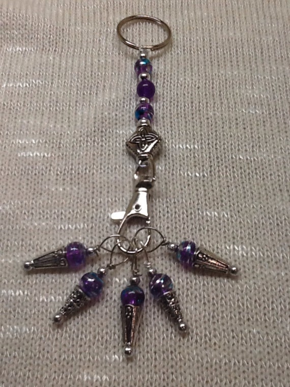 Beaded Stitch Markers and Lanyard
