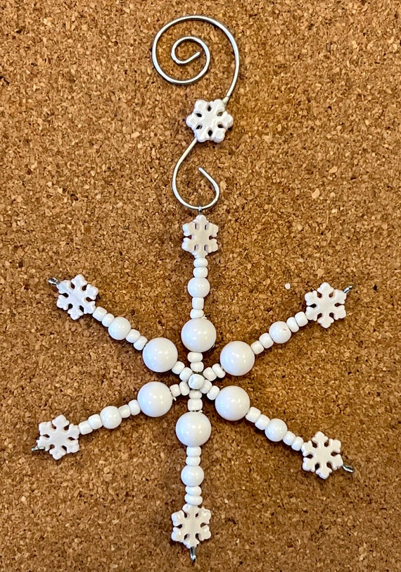 White Agate Christmas Snowflake Ornament