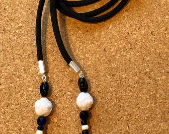 Black and White Lanyard for Mask