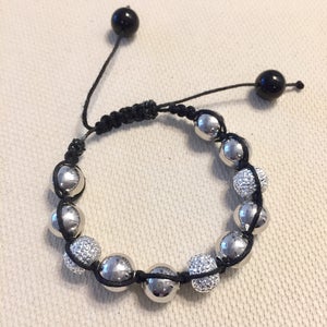 Silver Beaded Shambhala Bracelet