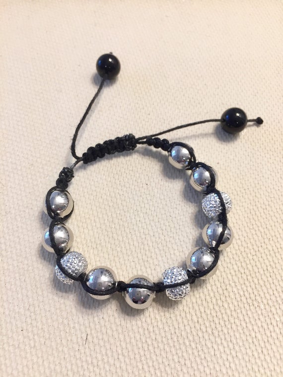 Silver Beaded Shambhala Bracelet