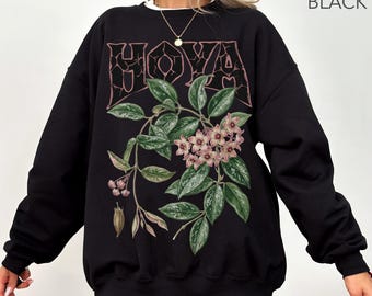 Hoya Carnosa Blume Sweatshirt, Hoya Carnosa Blume Rundhalsausschnitt, Botanisches Sweatshirt, Buntes Pflanzen Sweatshirt, Zimmerpflanzen Shirt, Geschenk für Zimmerpflanzen Liebhaber