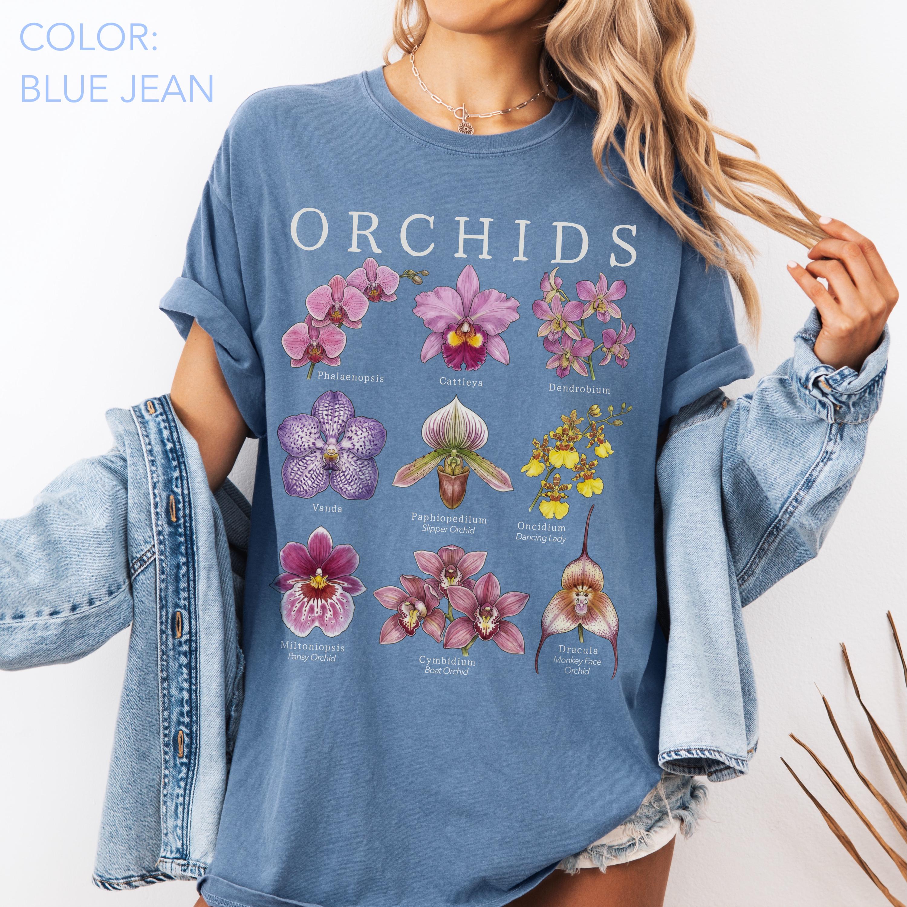Vintage Orchid Shirt Comfort Colors®, Botanical Orchid Flower
