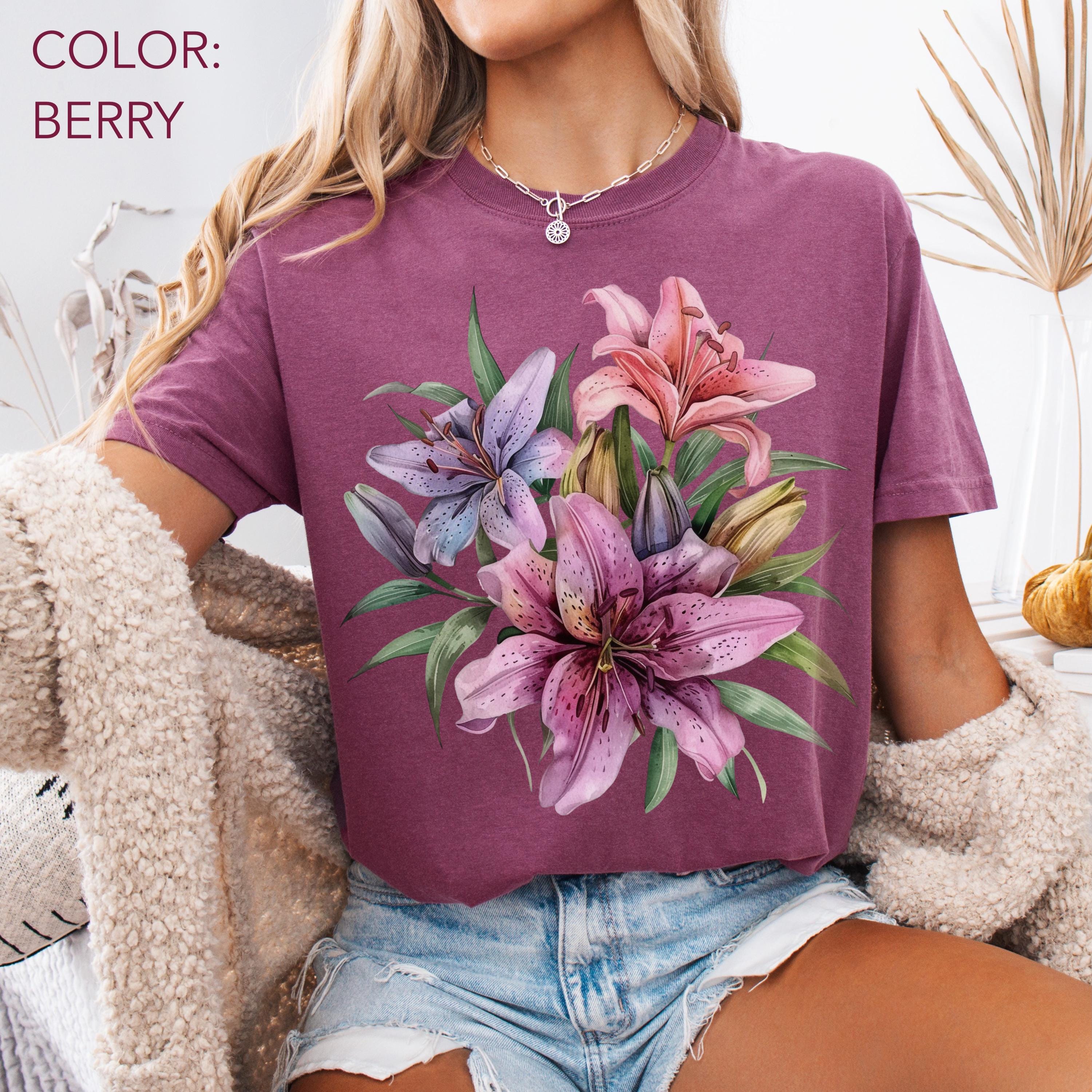 ユリの花柄tシャツ - Etsy 日本