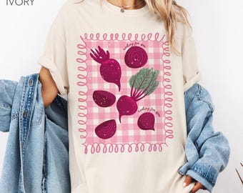 Beet Shirt Comfort Colors®, Beetroot Shirt, Garden Coquette Shirt, Cottagecore Vegetable Gift, Vegan Gardening Mom Shirt, Gift For Gardener