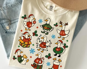 Goose Christmas Shirt Comfort Colors®, Merry Christmas Goose Shirt, Funny Holiday Honk Shirt, Goose Christmas Gift, Festive Goose Lover Gift