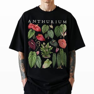 Anthurium Shirt Comfort Colors®, Vintage Botanical Shirt, Tropical Houseplant Tee, Anthurium Flower Shirt, Aroid Plant Tee, Plant Lover Gift image 3