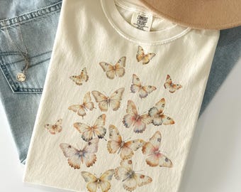 Vintage Schmetterling Shirt Comfort Colors®, himmlisches ästhetisches T-Shirt, Boho Motten Grafik Tee, Cottagecore Schmetterling Shirt, Geschenk für Naturliebhaber