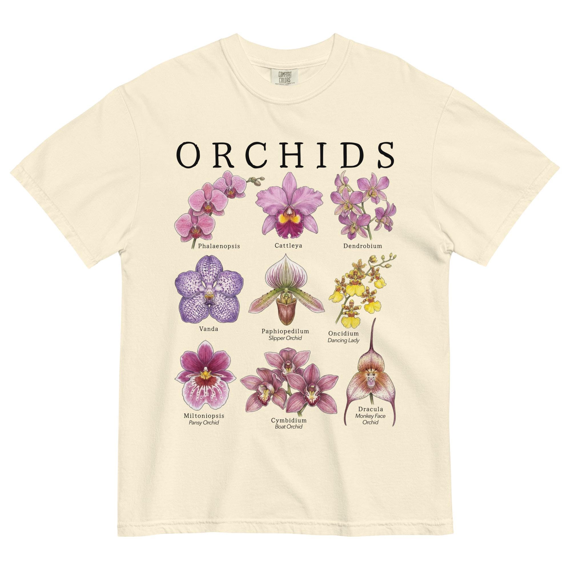 Vintage Orchid Shirt Comfort Colors®, Botanical Orchid Flower