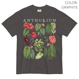Anthurium Shirt Comfort Colors®, Vintage Botanical Shirt, Tropical Houseplant Tee, Anthurium Flower Shirt, Aroid Plant Tee, Plant Lover Gift image 8