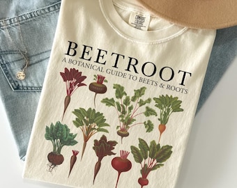 Beetroot Shirt Comfort Colors®, Botanical Beets Shirt, Root Vegetable Graphic Tee, Cottagecore Shirt, Plant Lover Gift, Aesthetic Roots Top