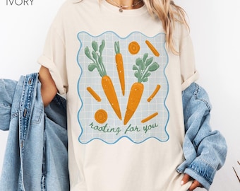 Carrot Shirt Comfort Colors®, Produce Shirt, Garden Veggie Tee, Cottagecore Coquette Clothing, Gardening Mom Vegetable Gift, Gardener Gift