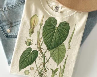 Camiseta de filodendro Comfort Colors®, camiseta vintage con anatomía vegetal, camiseta botánica, camiseta con plantas de interior, regalo para amantes de las plantas de interior, regalo para él