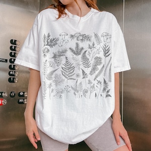 Fall Botanical Forest Shirt Comfort Colors®, Woodland Fern & Mushroom Tee, Nature Forestcore Tee, Cottagecore Shirt, Autumn Plant Lover Gift image 6