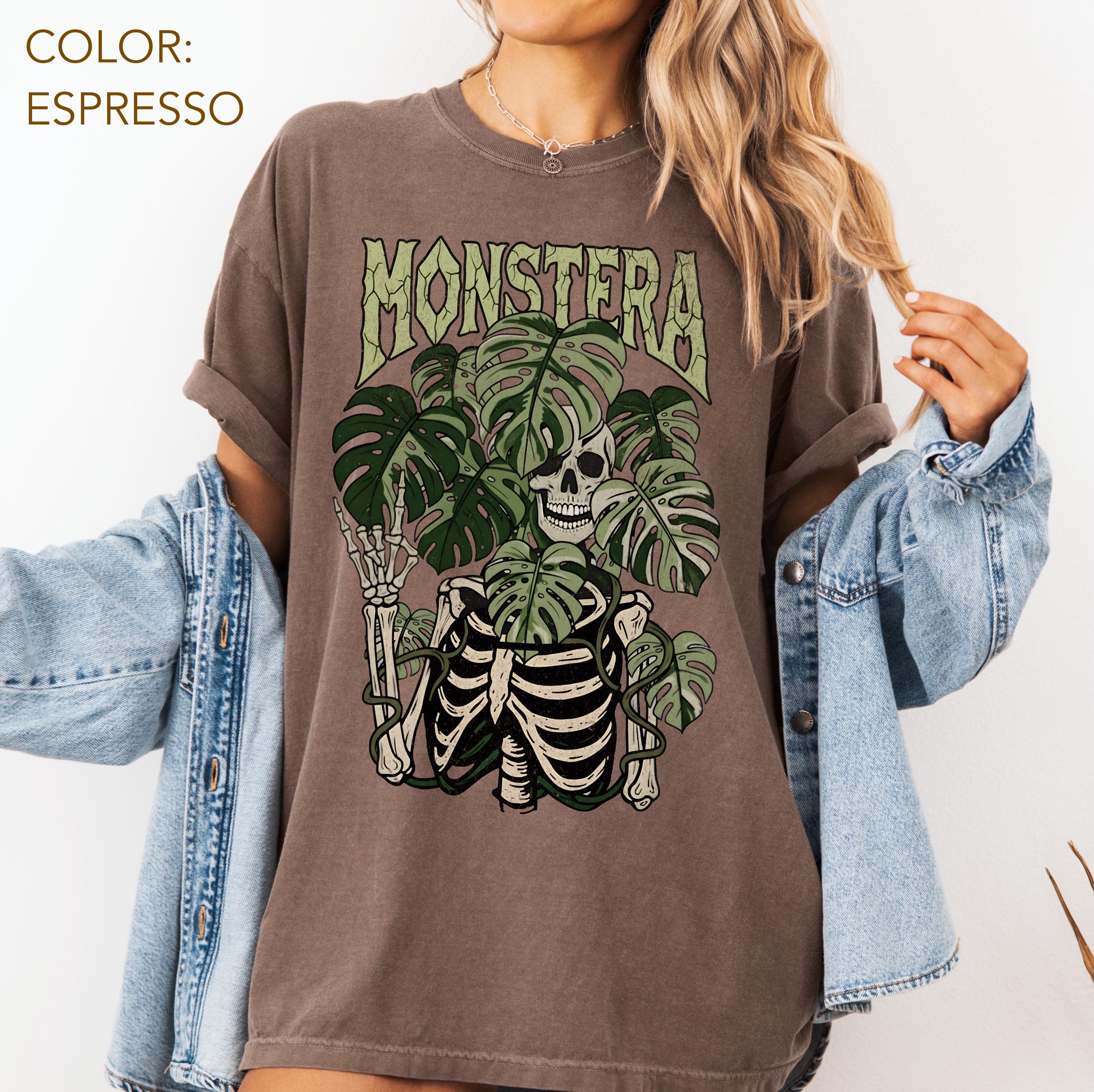 Monstera Skeleton Shirt Comfort Colors®, Gothic Botanical Plant