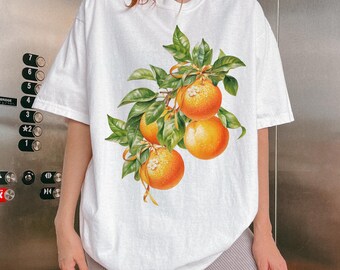 Vintage Orange Fruit Shirt Comfort Colors®, Retro Citrus Fruit Tee, Botanical Shirt, Aesthetic Fruit Shirt, Gardener Gift, Fruit Lover Gift