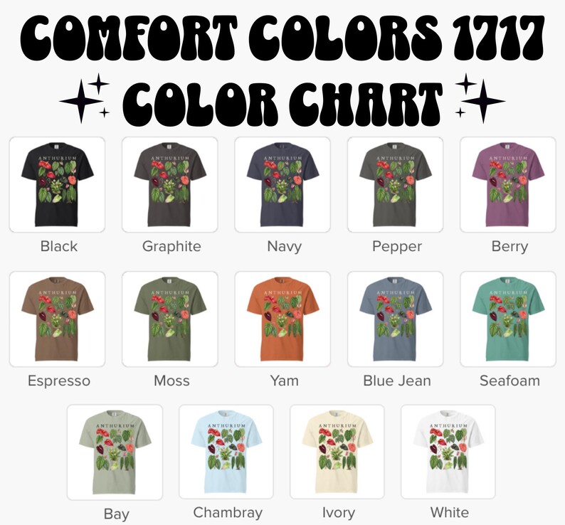 Anthurium Shirt Comfort Colors®, Vintage Botanical Shirt, Tropical Houseplant Tee, Anthurium Flower Shirt, Aroid Plant Tee, Plant Lover Gift image 10