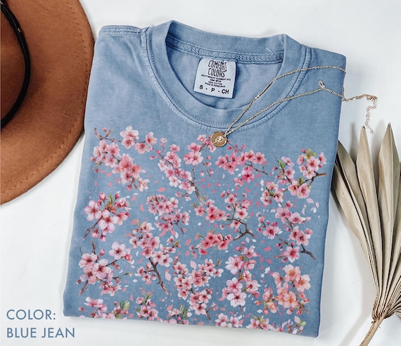 Cherry Blossom Shirt Comfort Color®, Sakura Floral Botanical Shirt, Cottagecore Spring Shirt, Garden Shirt, Nature Shirt, Flower Lover Gift