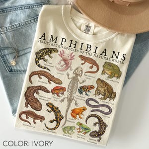 Amphibian Shirt Comfort Colors®, Frog Salamander Shirt, Vintage Animal Shirt, Cottagecore Nature Shirt, Wildlife Shirt, Amphibian Lover Gift