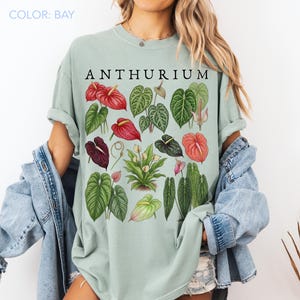 Anthurium Shirt Comfort Colors®, Vintage Botanical Shirt, Tropical Houseplant Tee, Anthurium Flower Shirt, Aroid Plant Tee, Plant Lover Gift image 6