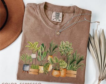 Houseplant Shirt Comfort Colors®, Botanical Shirt, Plant Lover Tee, Indoor Plant Tee, Nature Aesthetic Tee, Plant Parent Gift, Gardener Gift