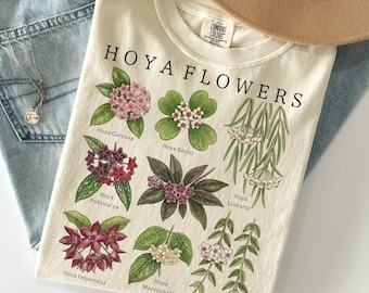 Vintage Hoya Plant Shirt Comfort Color®, Retro Hoya Flowers Shirt, Botanical Shirt, Houseplant Shirt, Nature Tshirt, Indoor Plant Lover Gift