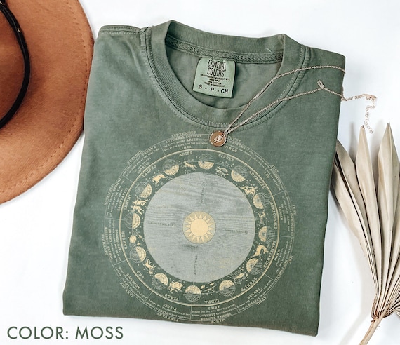 Zodiac Astrology Shirt Comfort Colors®, Celestial Horoscope Tee, Sun & Moon Constellation Tee, Mystic Star Sign Shirt, Cosmic Astrology Gift