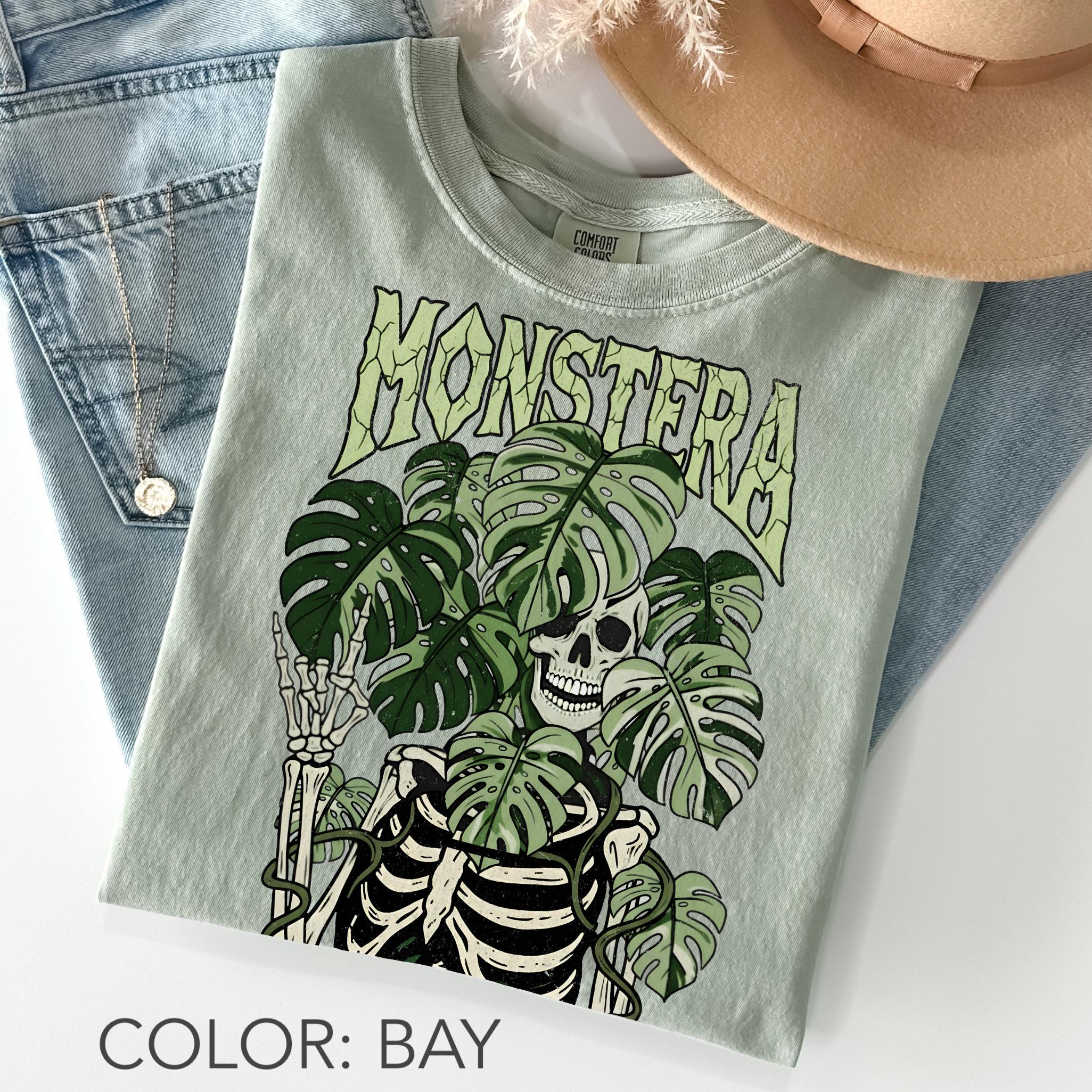 限定1 Monstera Skeleton トップカット Monstera Skeleton Shirt Comfort Colors®, Gothic Botanical Plant