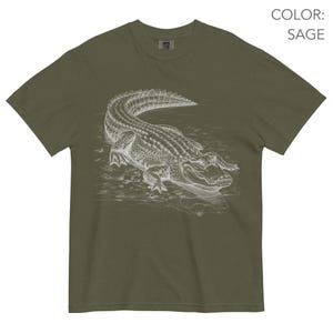 Vintage Alligator Shirt Comfort Colors®, Crocodile Doodle Shirt, Wildlife Reptile Graphic Tee, Animal Shirt, Nature Shirt, Animal Lover Gift image 7