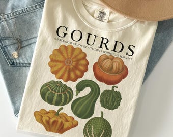 Gourds Shirt Comfort Colors®, Botanical Cottagecore Shirt, Squash & Gourds Tee, Vintage Garden Shirt, Pumpkin Patch Shirt, Autumn Fall Gift